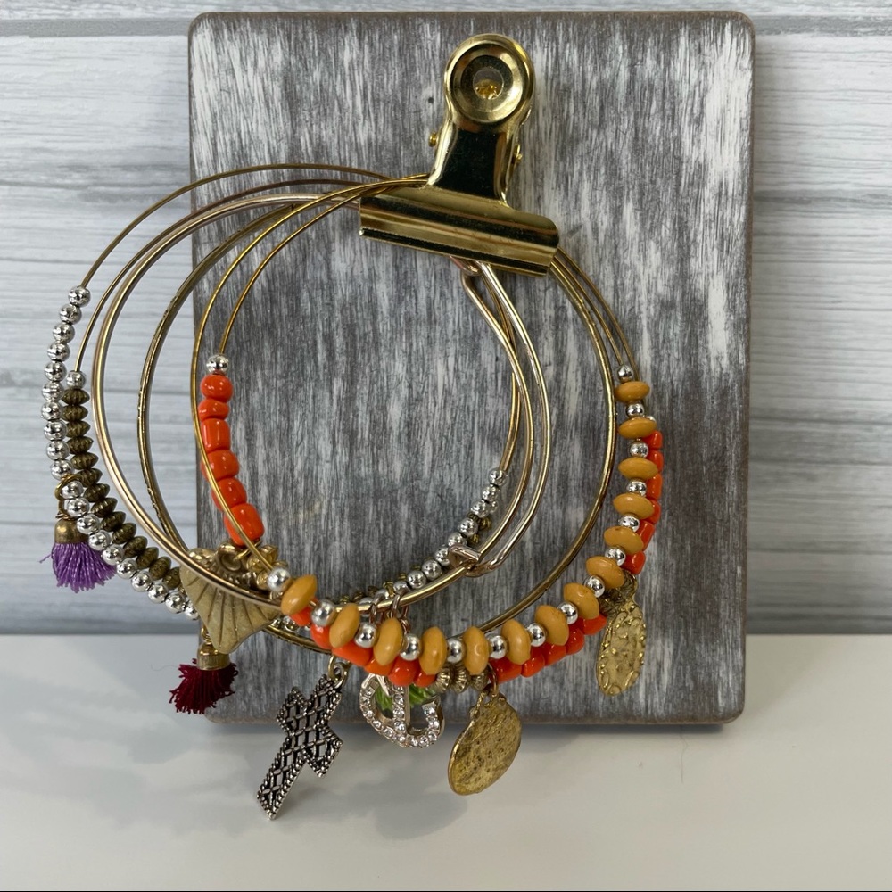 Rue 21 Bracelets set of 6 wire- Multi colors.